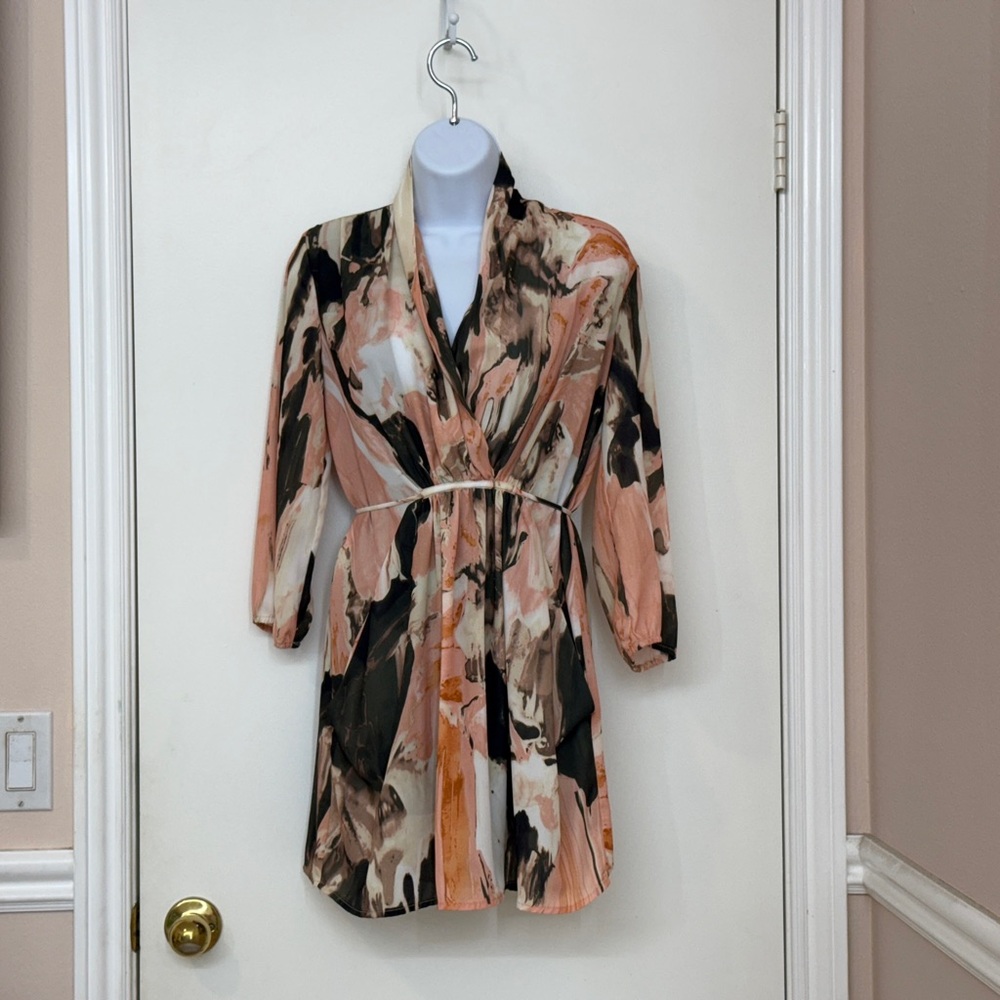 BAR III Women Abstract Print Wrap Dress, Size XXS